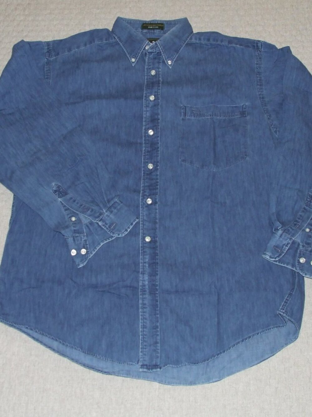 Vintage Purist Denim Shirt Men's XXL Relaxed Fit 100% Cotton Long Sleeve - Picture 3 of 8